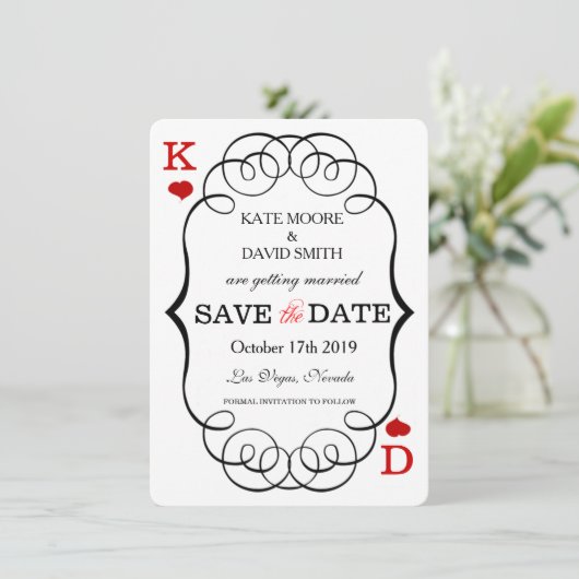 Las Vegas Casino Moderne chique foto De datum opsl Save The Date (Staand voorkant)