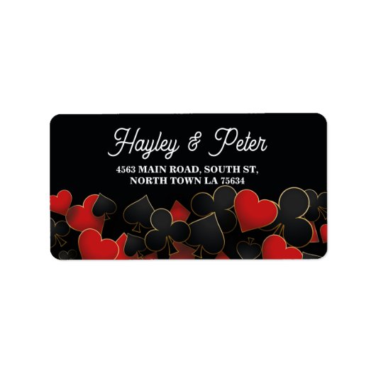 Las Vegas Casino Nacht Party Adres Label Sticker (Voorkant)