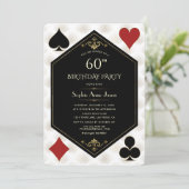 Las Vegas Casino Nacht Poker Vrouw 60e Verjaardag Kaart (Staand voorkant)