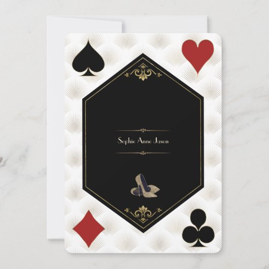 Las Vegas Casino Nacht Poker Vrouw 60e Verjaardag Kaart (Achterkant)