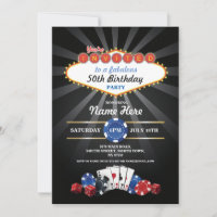 Las Vegas Casino Nacht Verjaardag Uitnodigen Parti