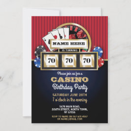 Las Vegas Casino Nacht Verjaardagsfeest Uitnodigen Kaart