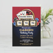 Las Vegas Casino Nacht Verjaardagsfeest Uitnodigen Kaart (Staand voorkant)