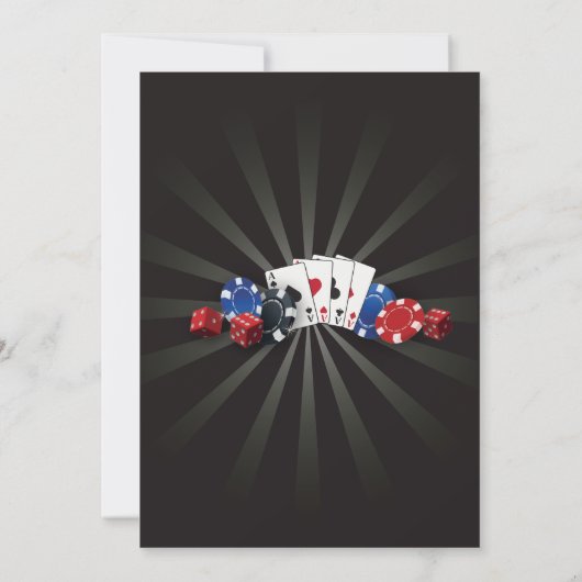 Las Vegas Casino Nacht Verjaardagsfeest Uitnodigen Kaart (Achterkant)