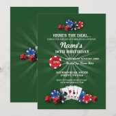 Las Vegas Casino Nacht Verjaardagsfeestuitnodiging Kaart (Voorkant / Achterkant)