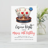 Las Vegas Casino Nacht Verjaardagsfeestuitnodiging Kaart (Staand voorkant)