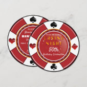 Las Vegas Casino Night Birthday Party Kaart (Voorkant / Achterkant)