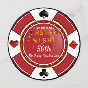 Las Vegas Casino Night Birthday Party Kaart