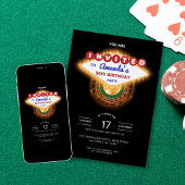 Las Vegas Casino Night Black Birthday Party Kaart
