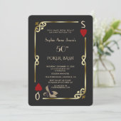 Las Vegas Casino Night Great Gatsby Birthday Kaart (Staand voorkant)