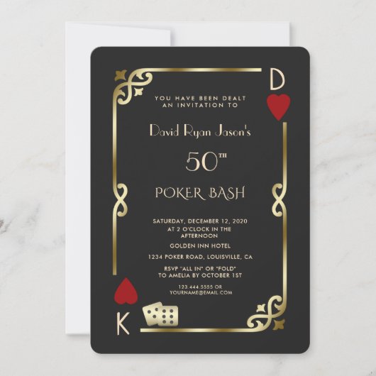 Las Vegas Casino Night Great Gatsby Man Birthday Kaart (Voorkant)