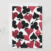 Las Vegas Casino Party Zwart en Faux Red Glitter Kaart (Achterkant)