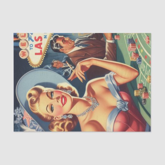  Las Vegas Casino Pin Up Tissuepapier (Voorkant)