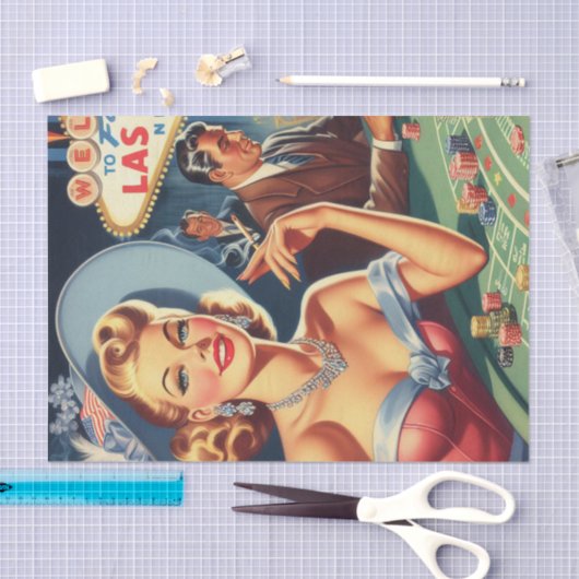  Las Vegas Casino Pin Up Tissuepapier (Craft)