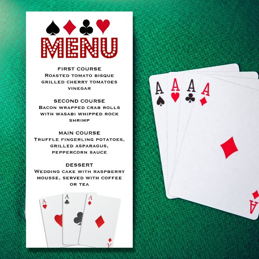 Las Vegas Casino Poker Bruiloft Menu