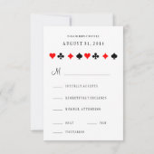 Las Vegas Casino Poker Cards Wedding RSVP Kaart (Achterkant)