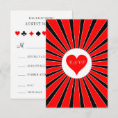 Las Vegas Casino Poker Cards Wedding RSVP Kaart (Voorkant / Achterkant)
