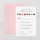 Las Vegas Casino Poker Cards Wedding RSVP Kaart (Voorkant / Achterkant)