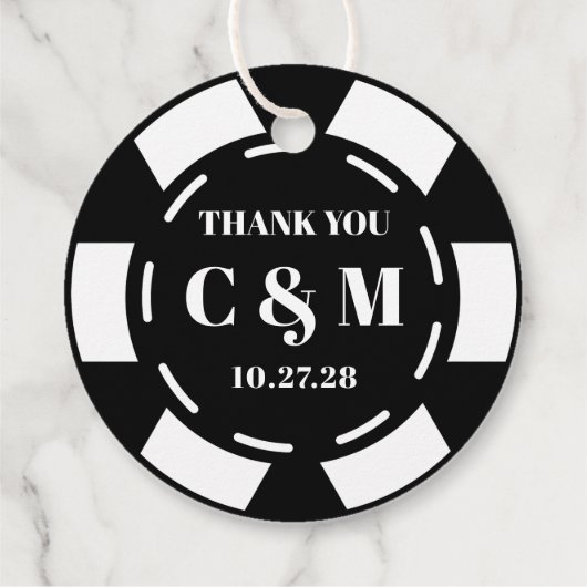 Las Vegas Casino Poker Chip Bruiloft Dank u Bedankjes Labels (Achterkant)