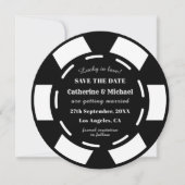 Las Vegas Casino Poker Chip Bruiloft Save The Date (Voorkant)