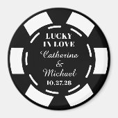 Las Vegas Casino Poker Chip Wedding Favor Magneet (Voorkant)