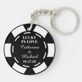 Las Vegas Casino Poker Chip Wedding Favor Sleutelhanger (Achterkant)