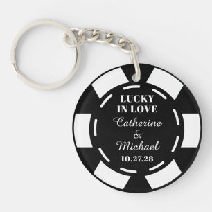 Las Vegas Casino Poker Chip Wedding Favor Sleutelhanger