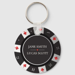 Las Vegas Casino Poker Chip Wedding Favor Sleutelhanger