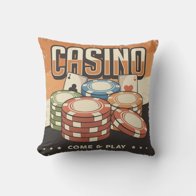 Las Vegas Casino Poker Chips Kussen (Voorkant)
