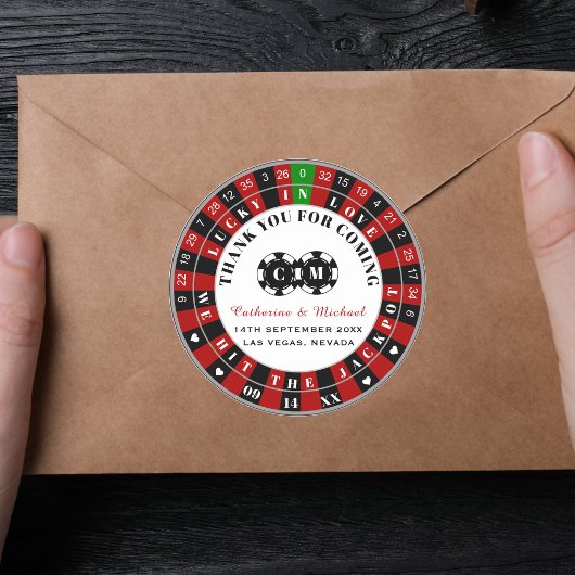 Las Vegas Casino Roulette Wiel Dank u Ronde Sticker
