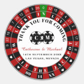 Las Vegas Casino Roulette Wiel Dank u Ronde Sticker (Voorkant)