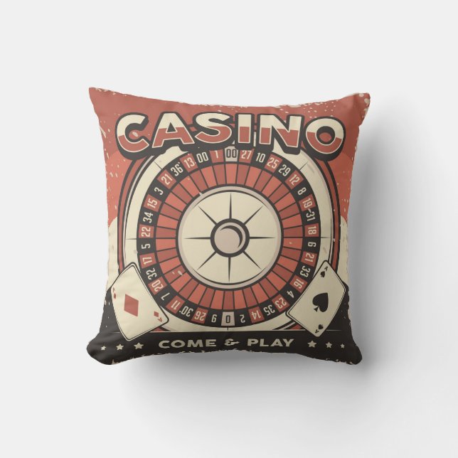 Las Vegas Casino Roulette Wiel Kussen (Voorkant)