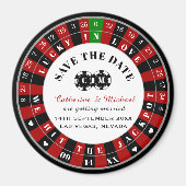 Las Vegas Casino Roulette Wiel Save The Date Magneet (Voorkant)