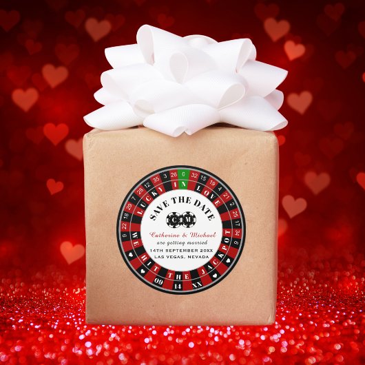 Las Vegas Casino Roulette Wiel Save The Date Ronde Sticker