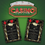 Las Vegas Casino Royale Great Birthday Kaart<br><div class="desc">Koninklijk, kaartontwerp Grote en Casino-thema. Het is voorzien van een Great, Roaring uit 1920's oude Hollywood Art Deco-stijl, royal faux Gold freer-de-lis, gouddelaar en lettertypen, een paar luiers, op een zwarte getextureerde achtergrond met een Art Deco-patroon, en van kaartpakken met een gouden randen. Gebruik het gereedschap Personaliseren om je gegevens...</div>