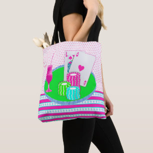 Las Vegas Casino Roze Blackjack Drink Kaart Tafel Tote Bag