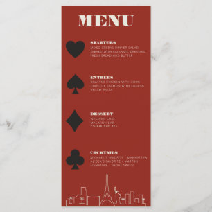 Las Vegas Casino Skyline bruiloft receptie Menu