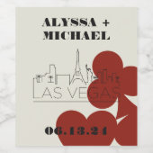 Las Vegas Casino Skyline Spelen Kaart Wedding Wijn Etiket (Enkel label)