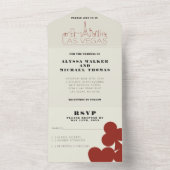 Las Vegas Casino Skyline Wedding All In One Uitnodiging (Binnen)