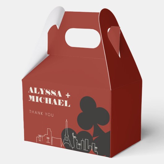 Las Vegas Casino Skyline Wedding Bedankdoosjes (Achterkant)