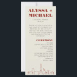 Las Vegas Casino Skyline Wedding Programma<br><div class="desc">Een leuke en moderne bestemming bruiloft Las Vegas skyline bruiloft programma dat een speciale aangepaste detail zal toevoegen aan uw Las Vegas evenement! Dit huwelijksprogramma heeft een moderne rendering van de skyline van Las Vegas, en volledig aanpasbaar lettertype en tekst op een ivoorcrèmeachtergrond. Ideaal voor een trendy, modern of klassiek...</div>