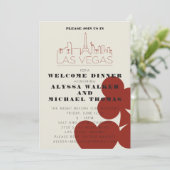 Las Vegas Casino Skyline Wedding repetitie diner Kaart (Staand voorkant)