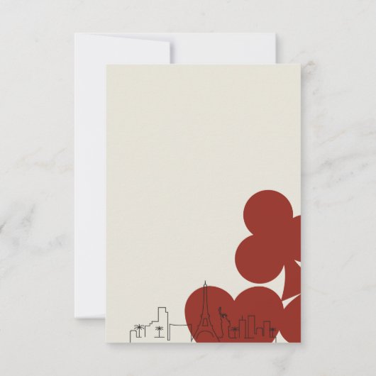 Las Vegas Casino Skyline Wedding RSVP Kaarten (Achterkant)