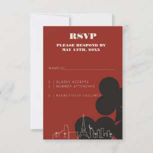 Las Vegas Casino Skyline Wedding RSVP Kaarten Kaartje