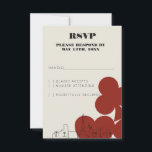 Las Vegas Casino Skyline Wedding RSVP Kaarten Kaartje<br><div class="desc">Een leuke en moderne huwelijksuitnodiging RSVP response enclosure kaart om aanwezigheidsreactie te krijgen voor uw evenement in Las Vegas! Deze uitnodiging RSVP-kaart is voorzien van rood vet speelkaartpak graphics, een moderne Las Vegas skyline rendering, en volledig aanpasbaar lettertype en tekst op ivoren crème achtergrond. Op de achterkant zijn casino- en...</div>