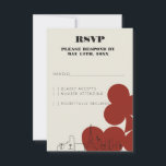 Las Vegas Casino Skyline Wedding RSVP Kaarten Kaartje<br><div class="desc">Een leuke en moderne huwelijksuitnodiging RSVP response enclosure kaart om aanwezigheidsreactie te krijgen voor uw evenement in Las Vegas! Deze uitnodiging RSVP-kaart is voorzien van rood vet speelkaartpak graphics, een moderne Las Vegas skyline rendering, en volledig aanpasbaar lettertype en tekst op ivoren crème achtergrond. Op de achterkant zijn casino- en...</div>
