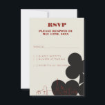 Las Vegas Casino Skyline Wedding RSVP Kaarten Kaartje<br><div class="desc">Een leuke en moderne huwelijksuitnodiging RSVP response enclosure kaart om aanwezigheidsreactie te krijgen voor uw evenement in Las Vegas! Deze uitnodiging RSVP-kaart is voorzien van grafiet zwart vet speelkaart pak graphics, een moderne Las Vegas skyline rendering, en volledig aanpasbaar casino rood lettertype en tekst op ivoor crème achtergrond. Op de...</div>