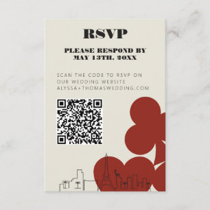 Las Vegas Casino Skyline Wedding RSVP QR-code Informatiekaartje