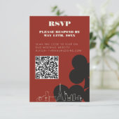 Las Vegas Casino Skyline Wedding RSVP QR-code Informatiekaartje (Staand voorkant)