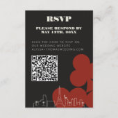 Las Vegas Casino Skyline Wedding RSVP QR-code Informatiekaartje (Voorkant)
